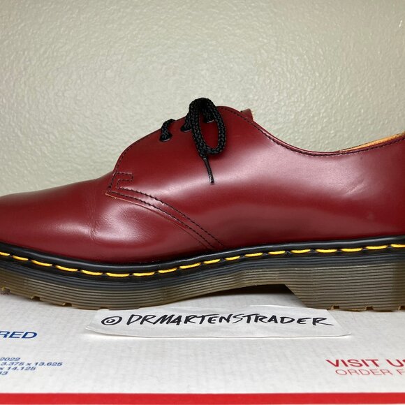 90's Vintage ENGLAND gibsons Wmns sz 8 shoes Dr. Martens 1461 cherry red oxblood - Picture 7 of 16